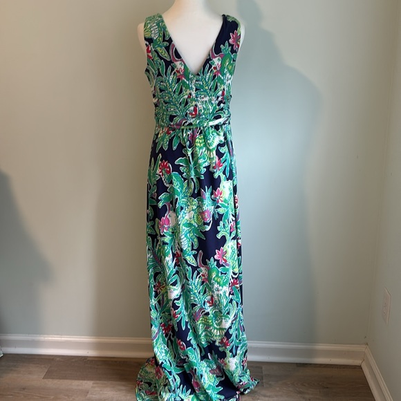 Lilly Pulitzer Bright Floral V-neck Maxi Sundres size large - Picture 4 of 13